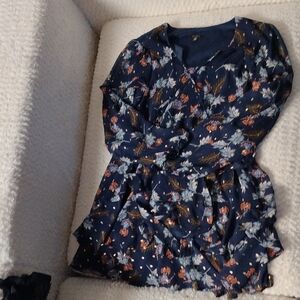 City Studio Navy Dress with Gold Details